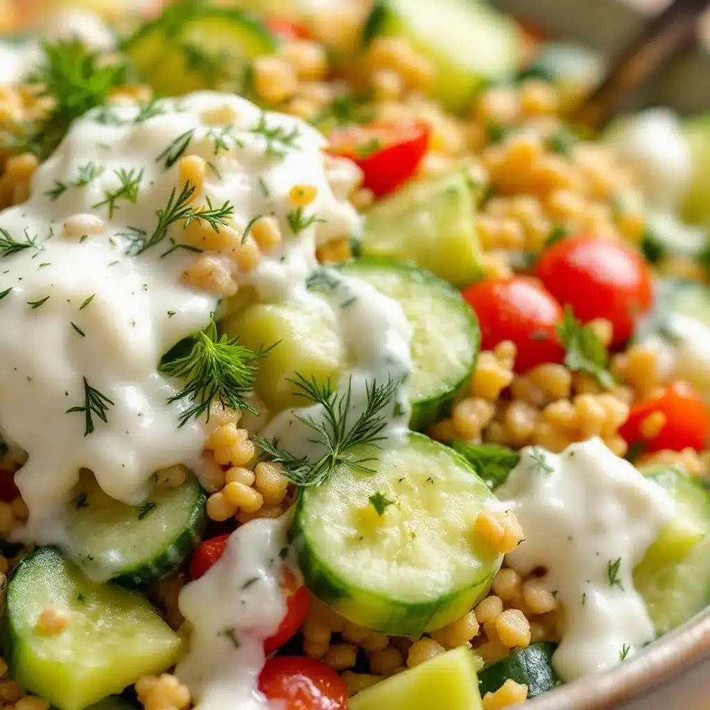 creamy cucumber salad with dill - featured image