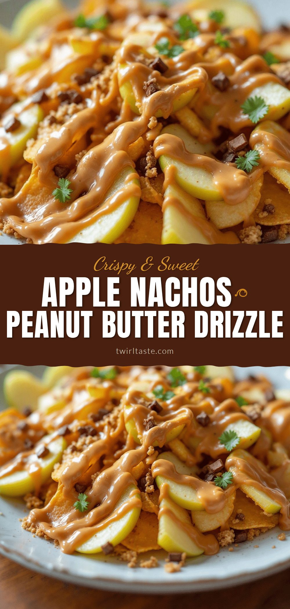 easy apple nachos with peanut butter drizzle recipe