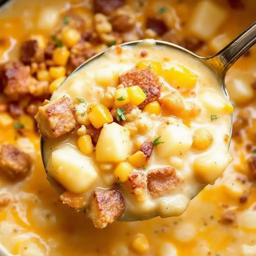 easy creamy loaded baked potato soup in the crockpot - featured image