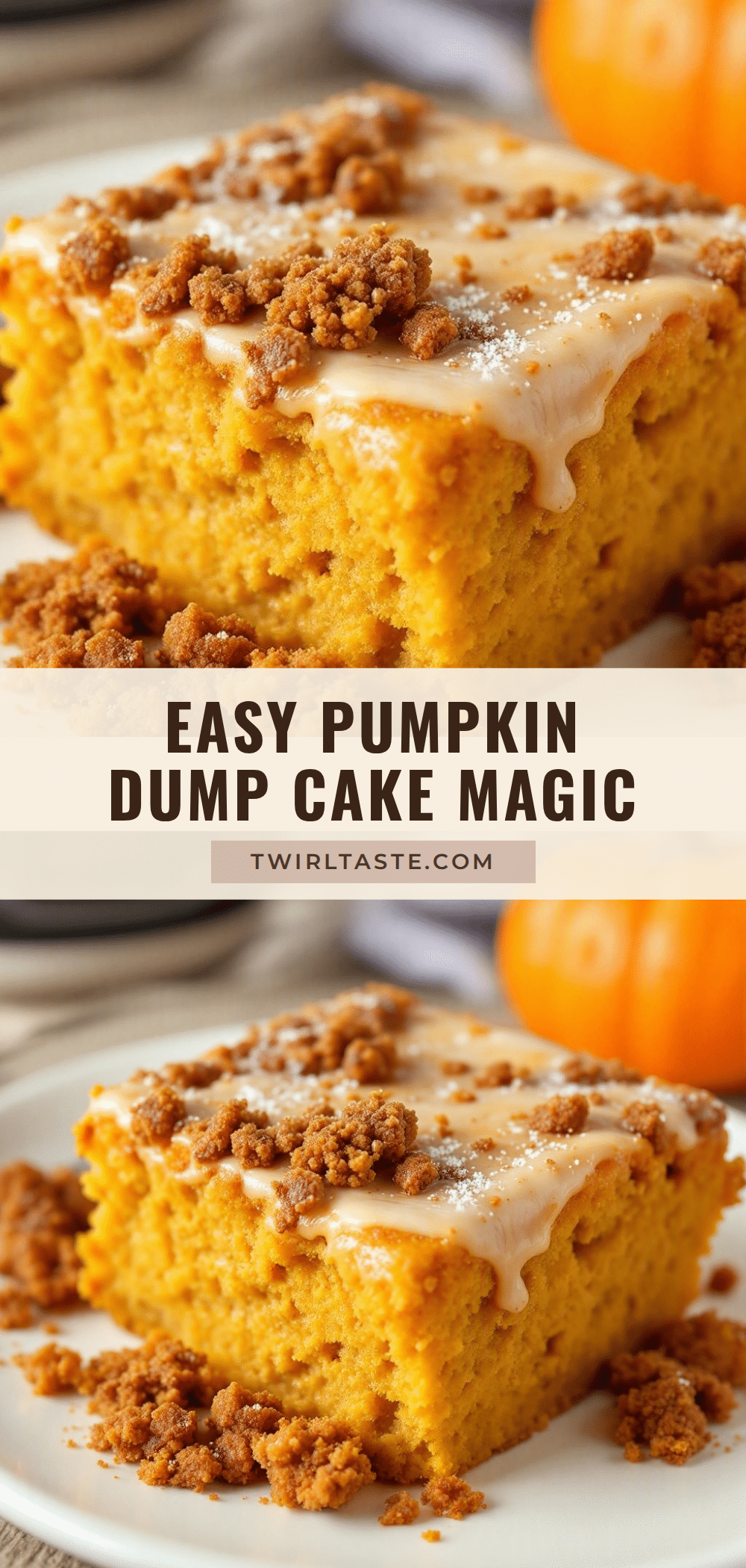 easy pumpkin dump cake with yellow cake mix recipe