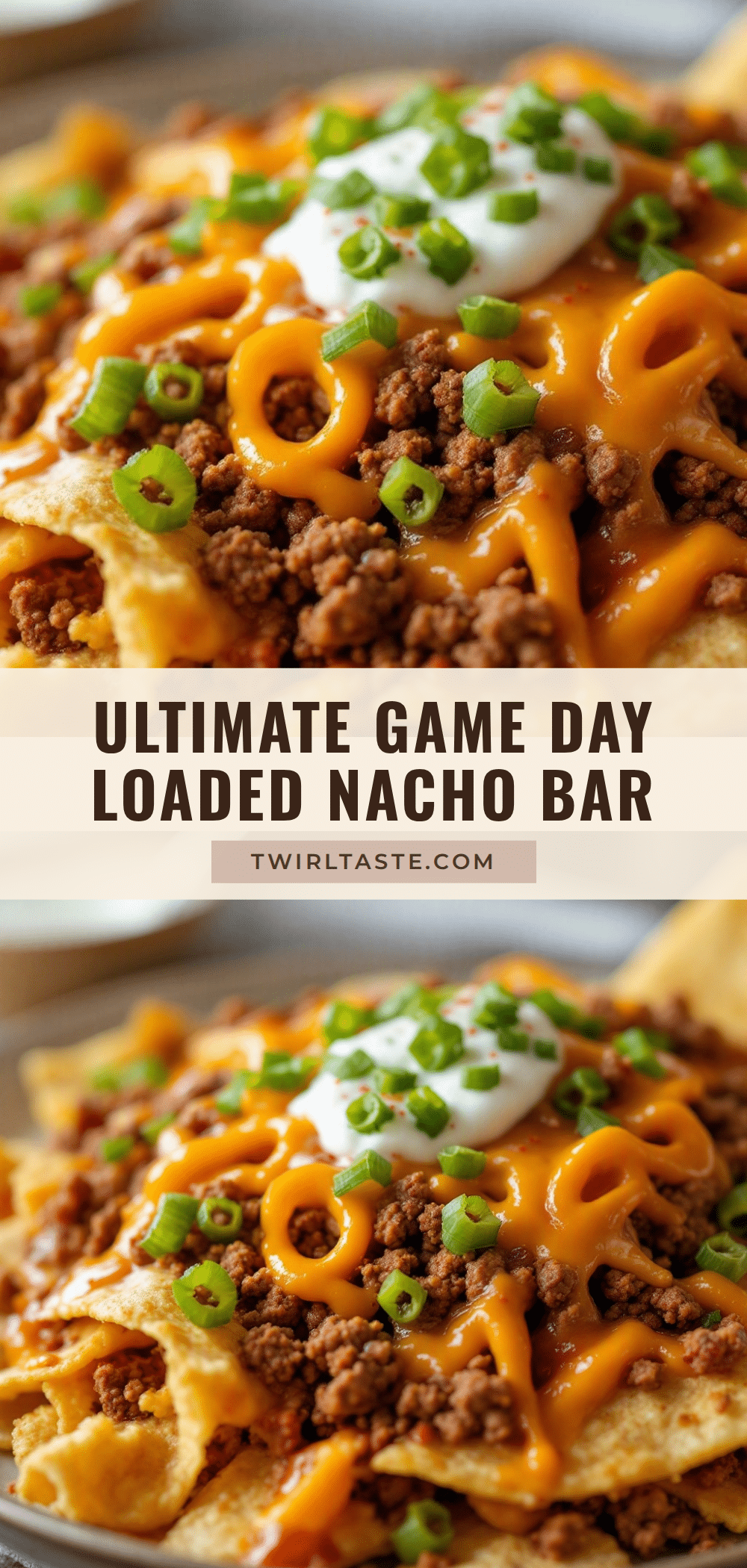 game day loaded nacho bar with ground beef recipe