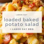 loaded baked potato salad for BBQ - featured image
