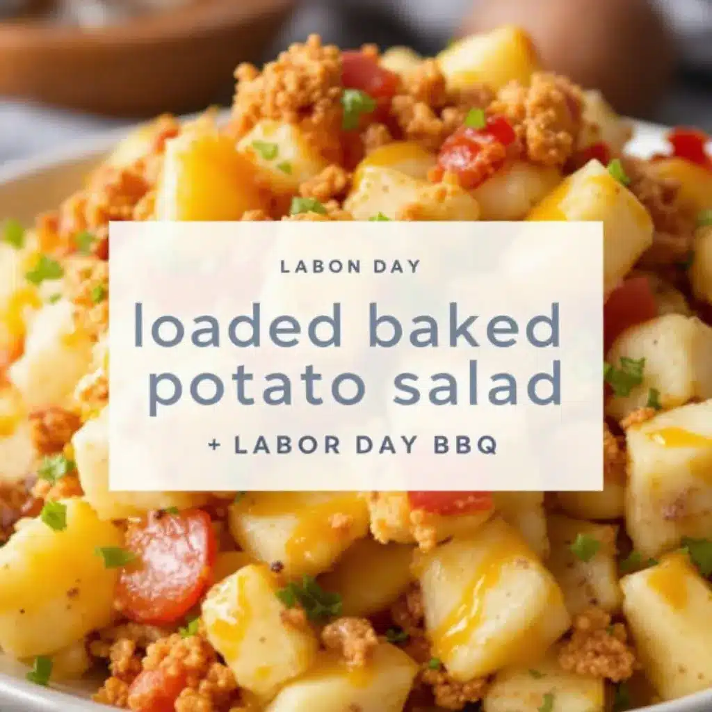loaded baked potato salad for BBQ preparation steps
