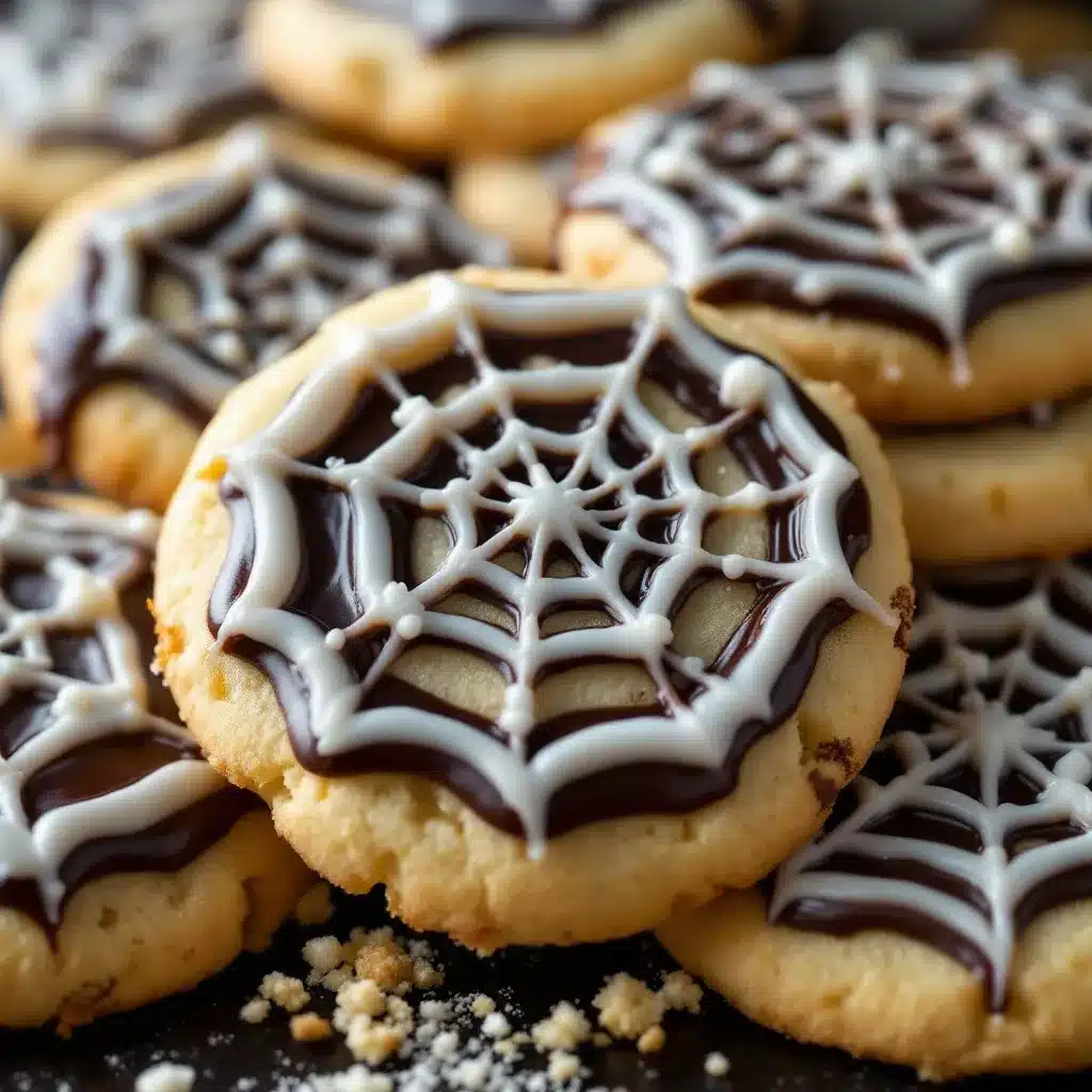 spiderweb halloween sugar cookies preparation steps
