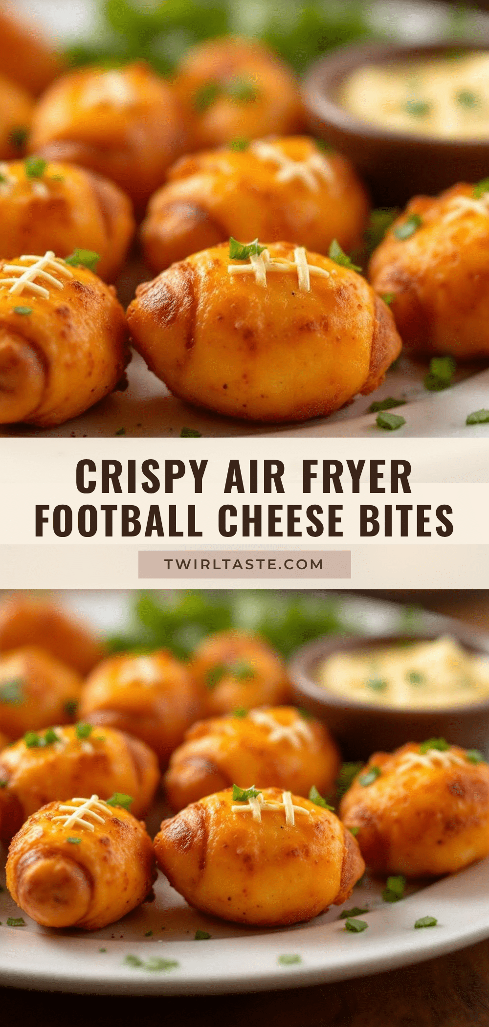 air fryer football cheese bites recipe