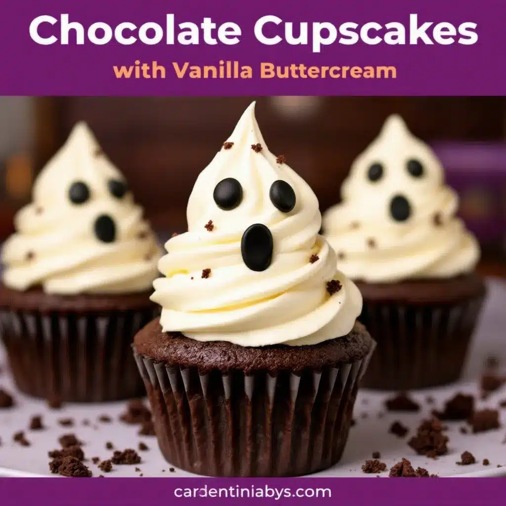 chocolate ghost cupcakes preparation steps
