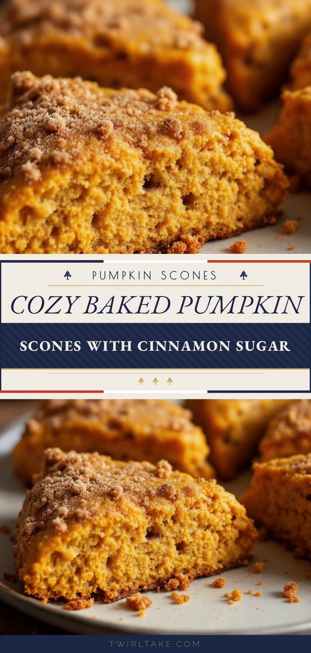 cozy baked pumpkin scones with cinnamon sugar recipe