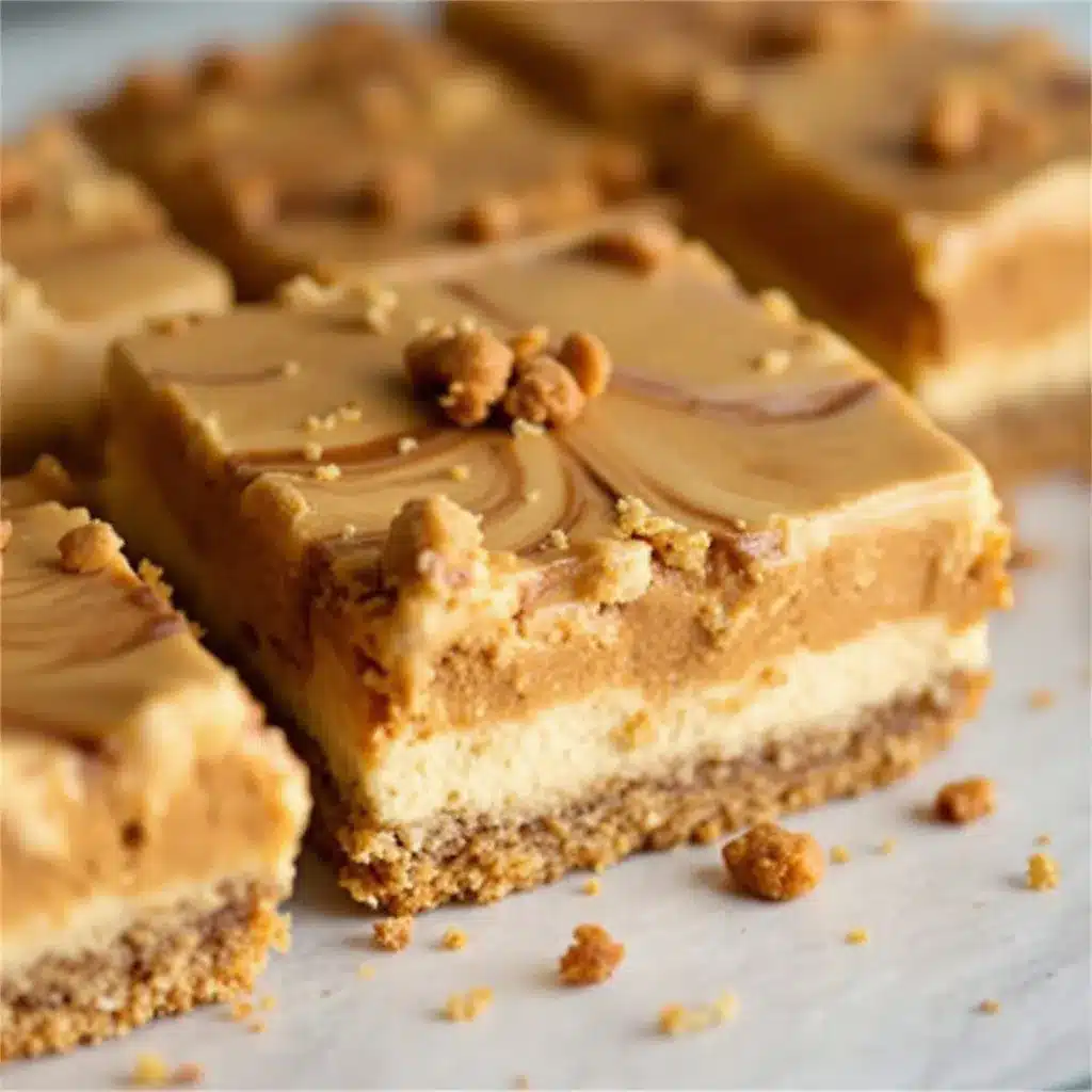 creamy Biscoff cheesecake bars preparation steps