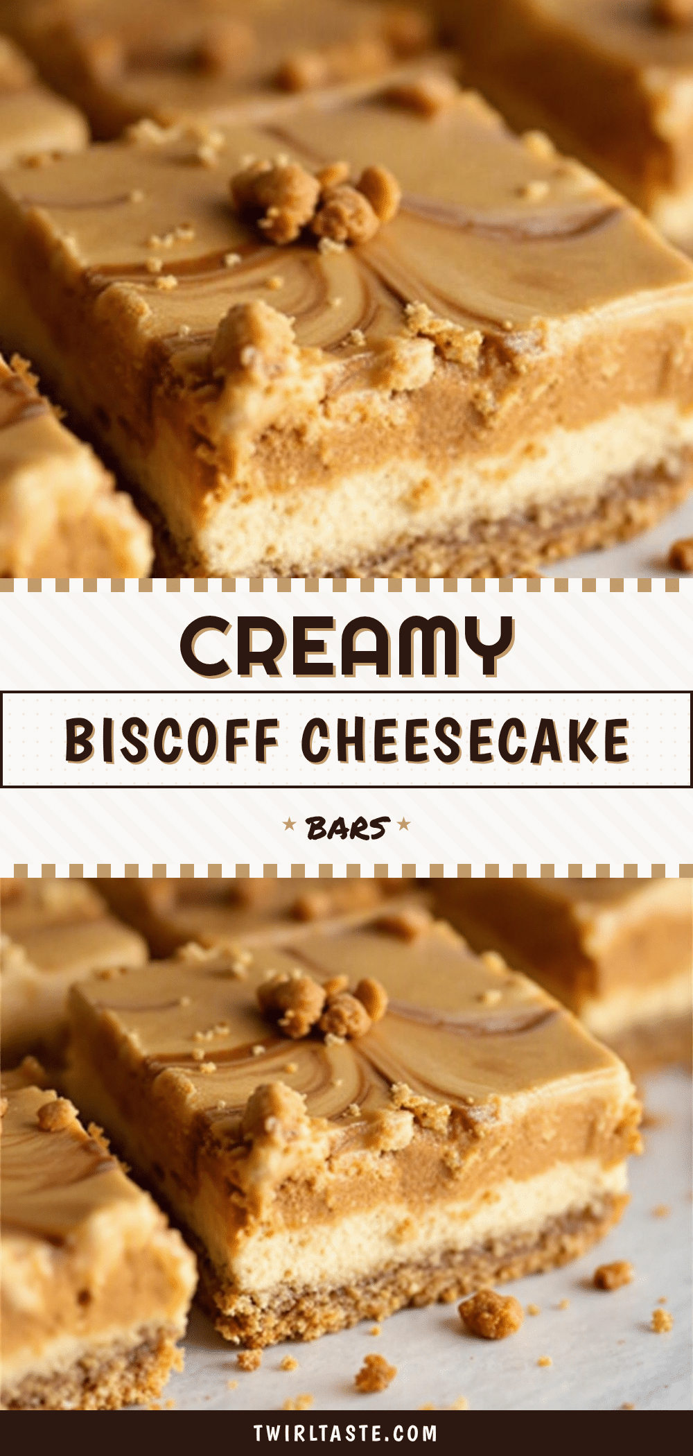 creamy Biscoff cheesecake bars recipe
