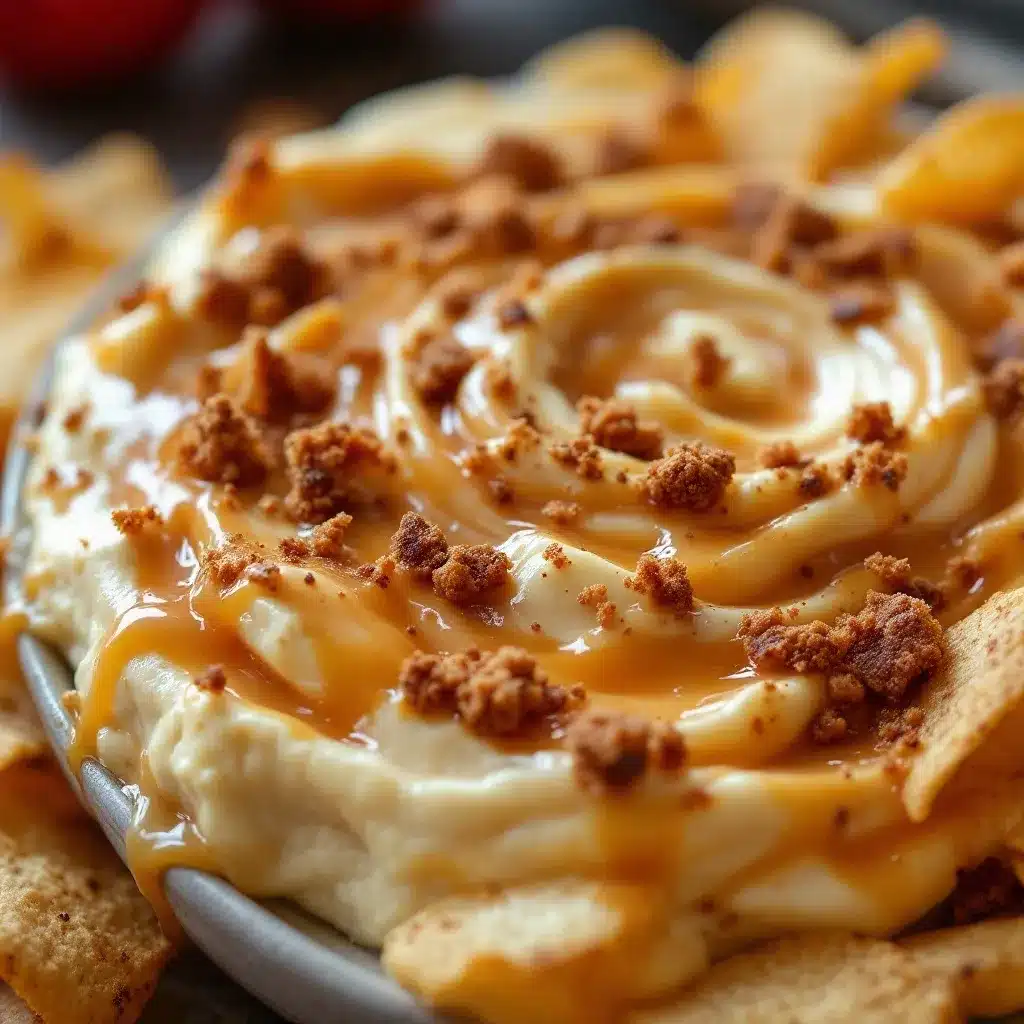 creamy caramel apple cheesecake dip preparation steps