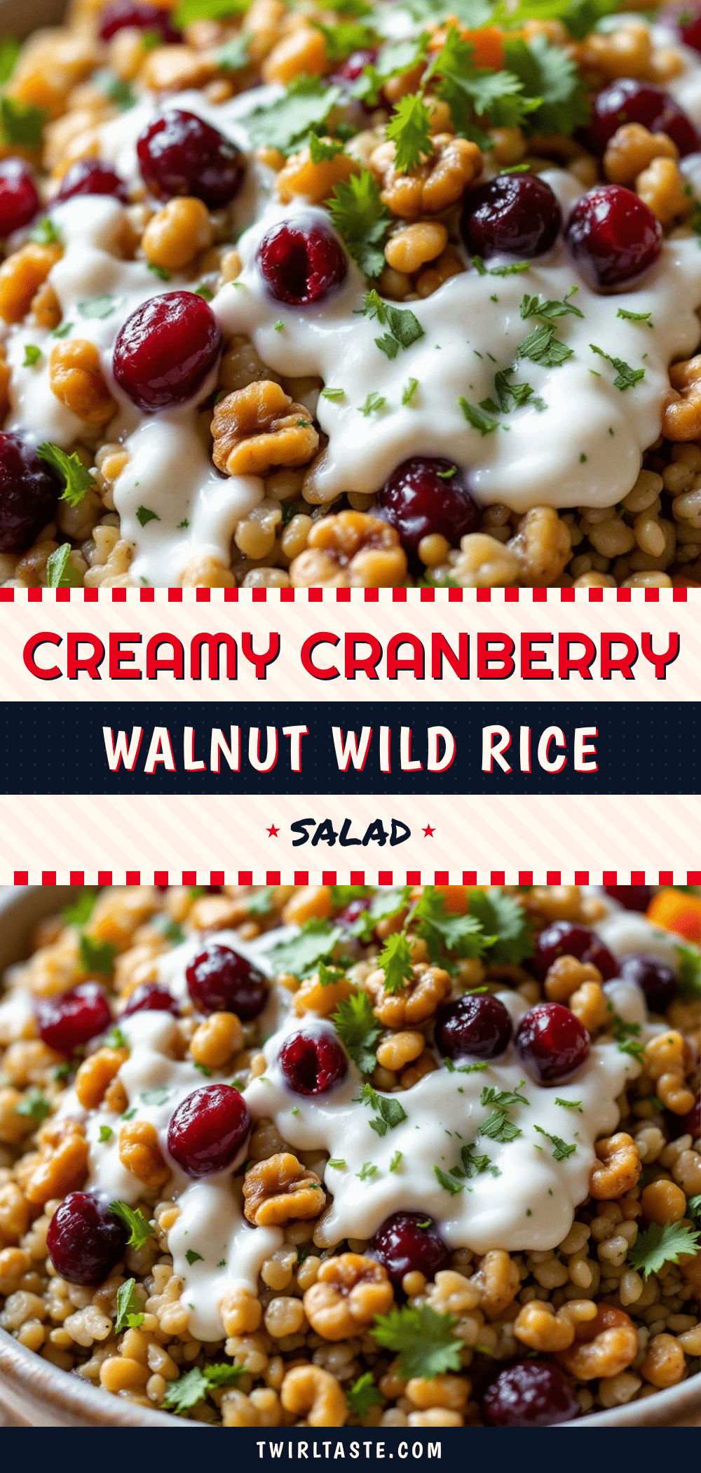 creamy cranberry walnut wild rice salad recipe