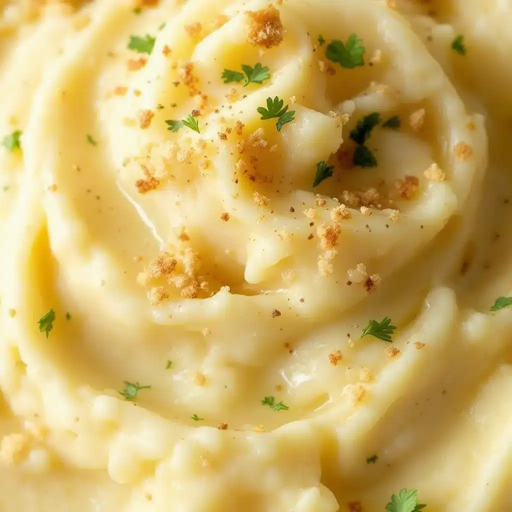 creamy garlic mashed potatoes - featured image