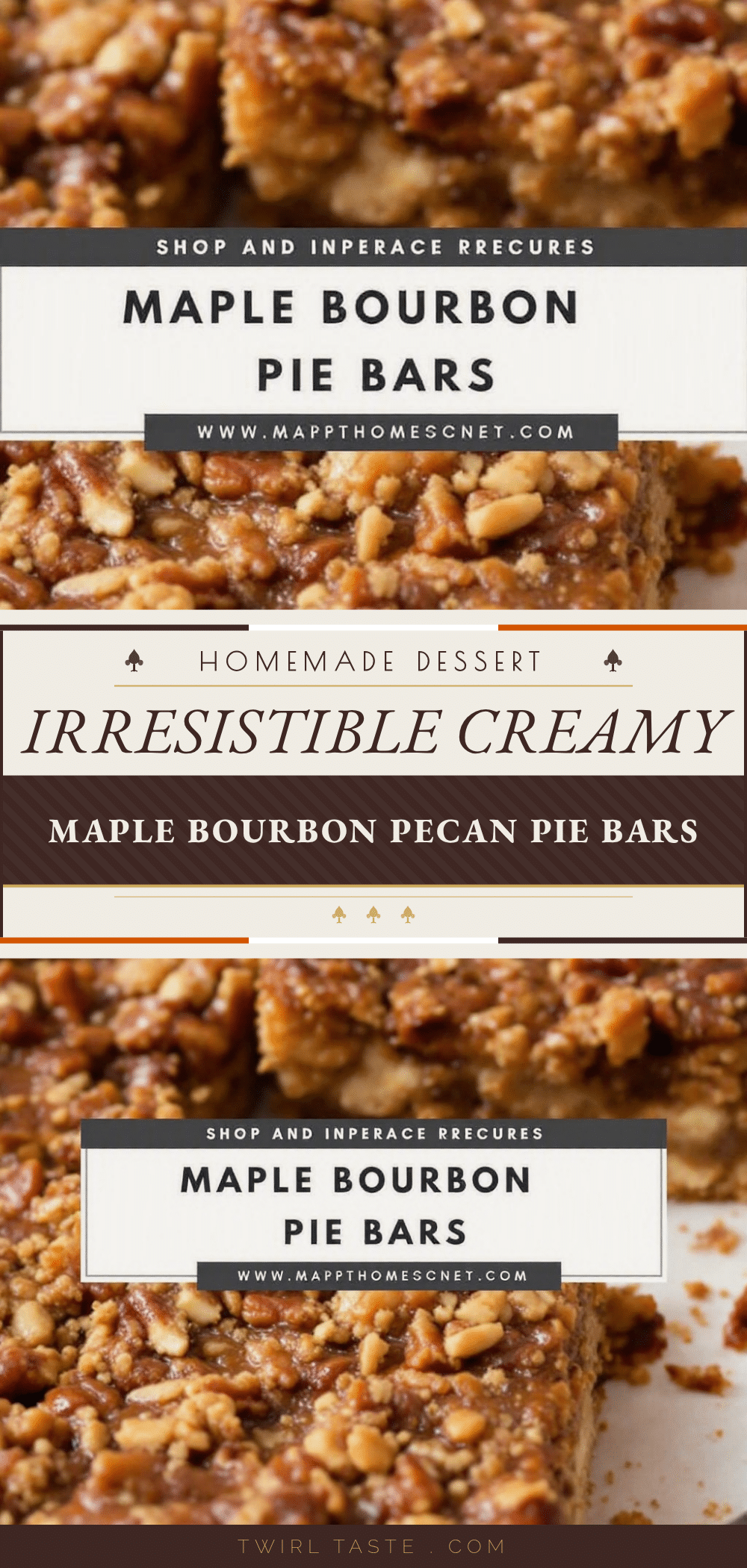Creamy Maple Bourbon Pecan Pie Bars recipe
