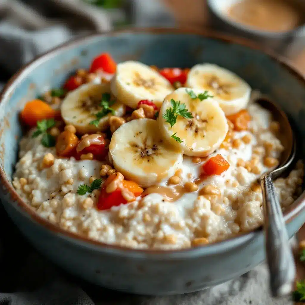 creamy peanut butter banana overnight oats preparation steps