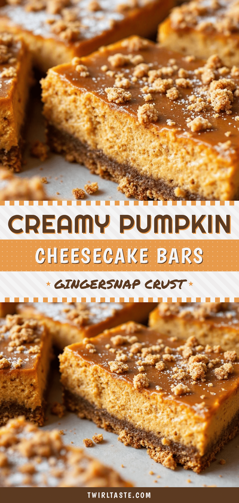 Creamy Pumpkin Cheesecake Bars recipe