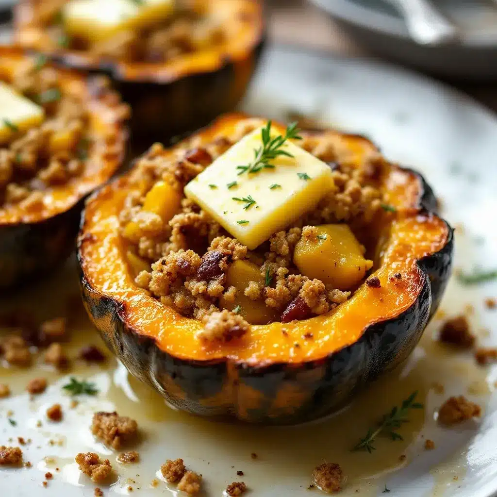 creamy roasted acorn squash with brown butter preparation steps
