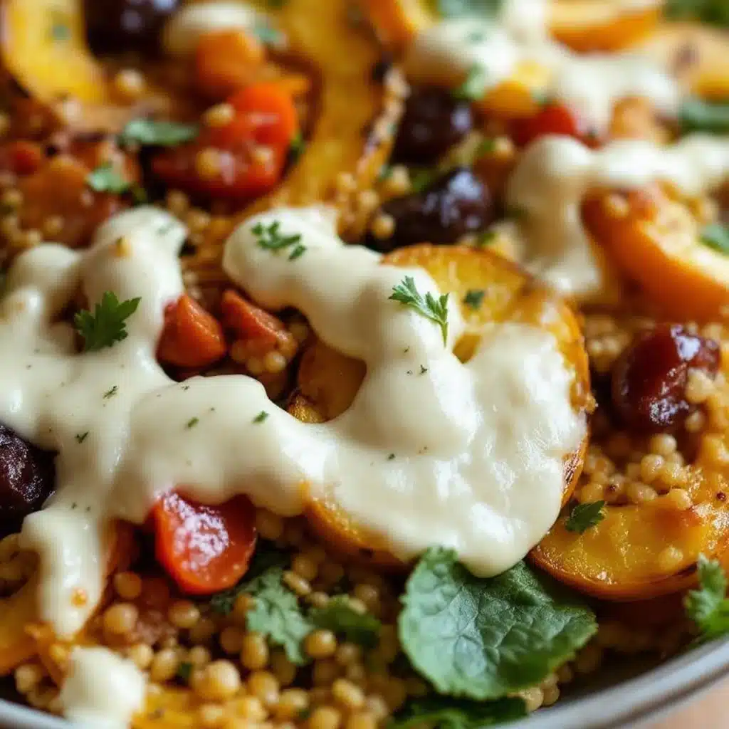 creamy roasted delicata squash with maple tahini - featured image