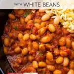 creamy slow cooker turkey chili - featured image