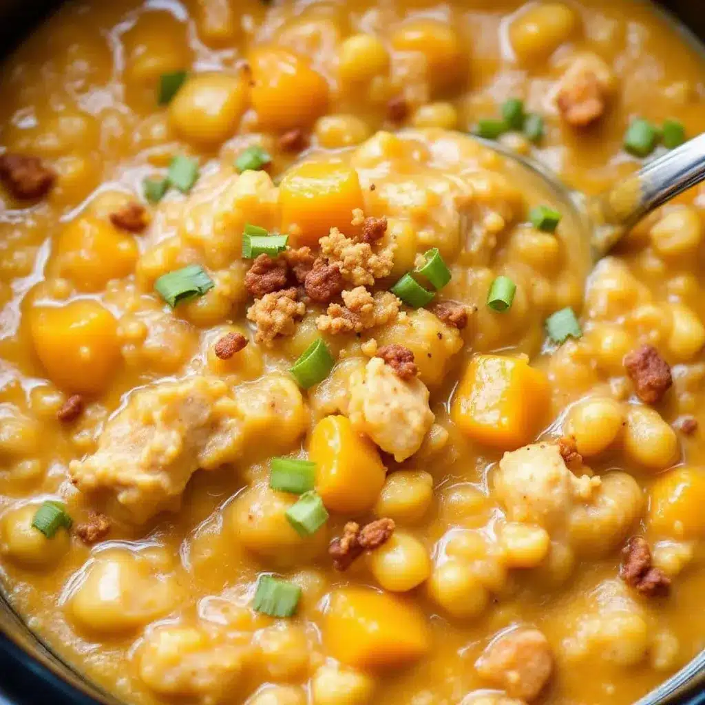 creamy slow cooker white chicken chili with pumpkin preparation steps