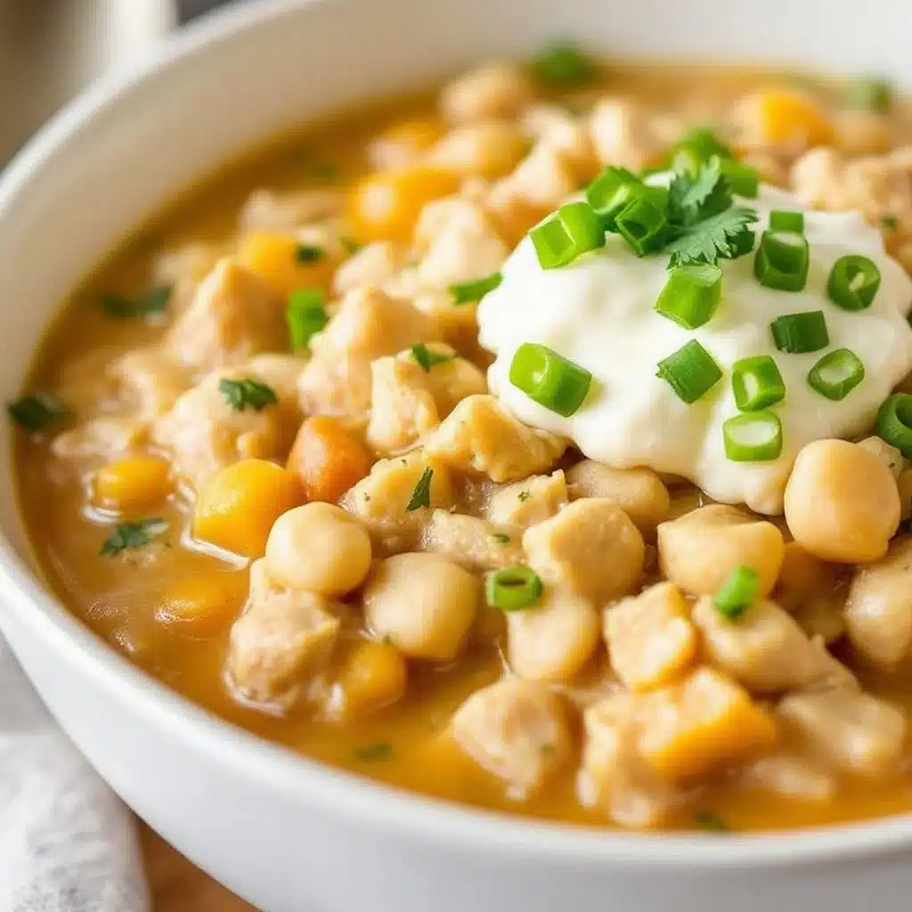 creamy slow cooker white chicken chili - featured image