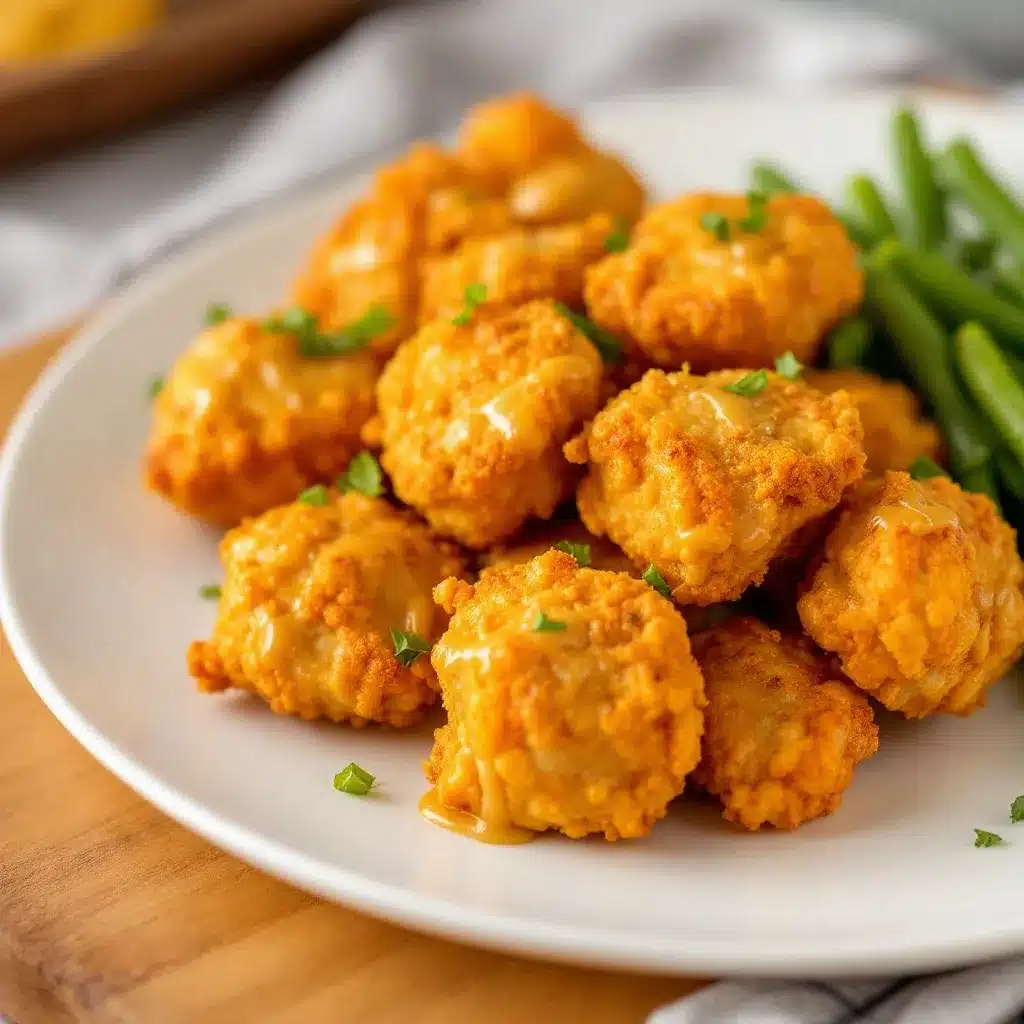 crispy air fryer chicken thigh bites with honey mustard preparation steps