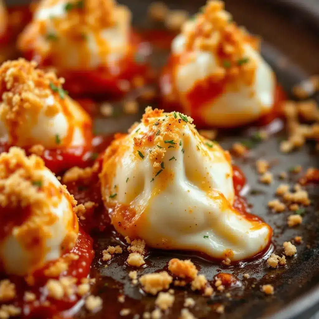 Crispy Baked Mozzarella Ghost Bites with Marinara preparation steps