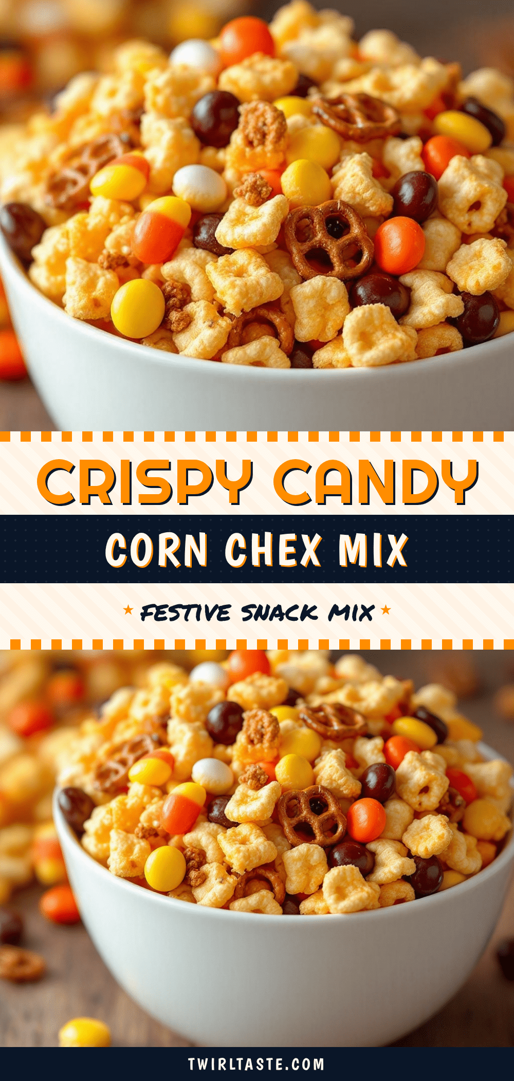 crispy candy corn chex mix recipe