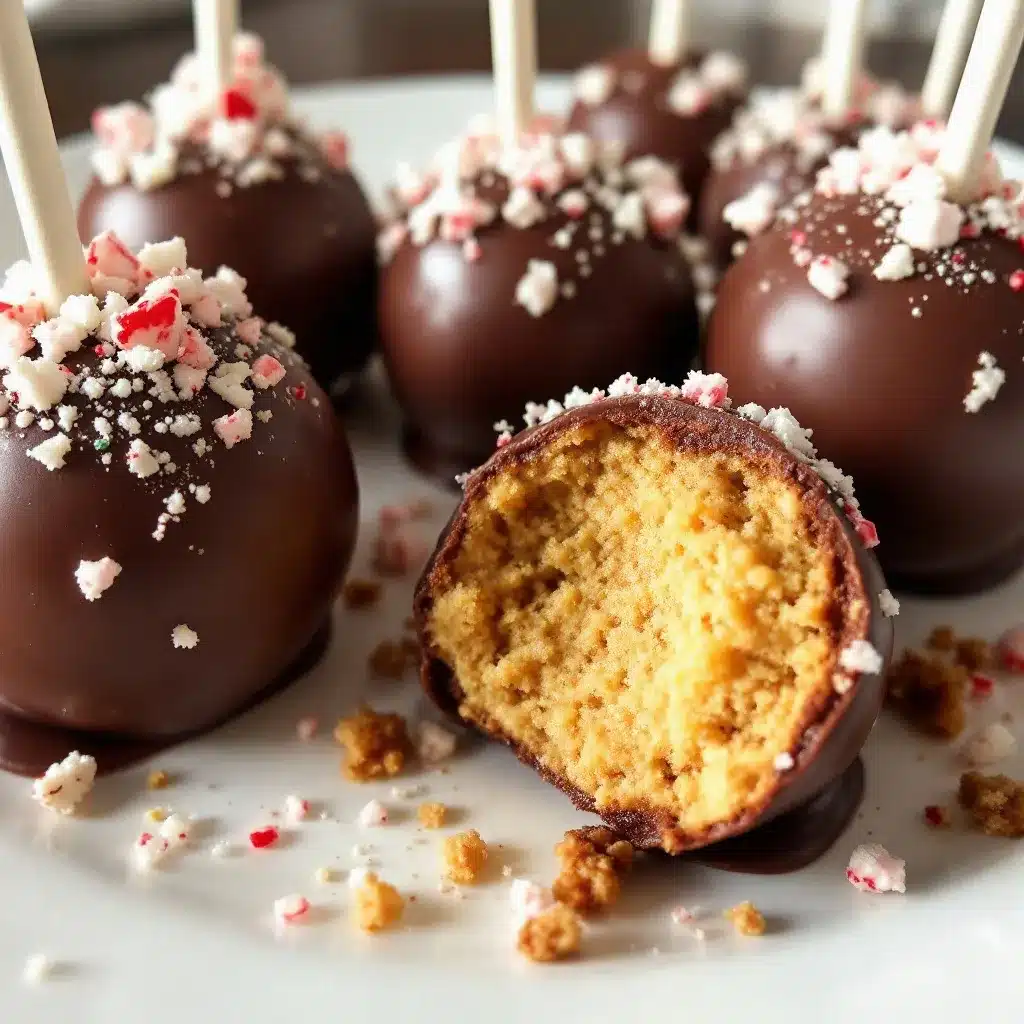 Crispy Christmas Cake Pops with Peppermint Crunch preparation steps