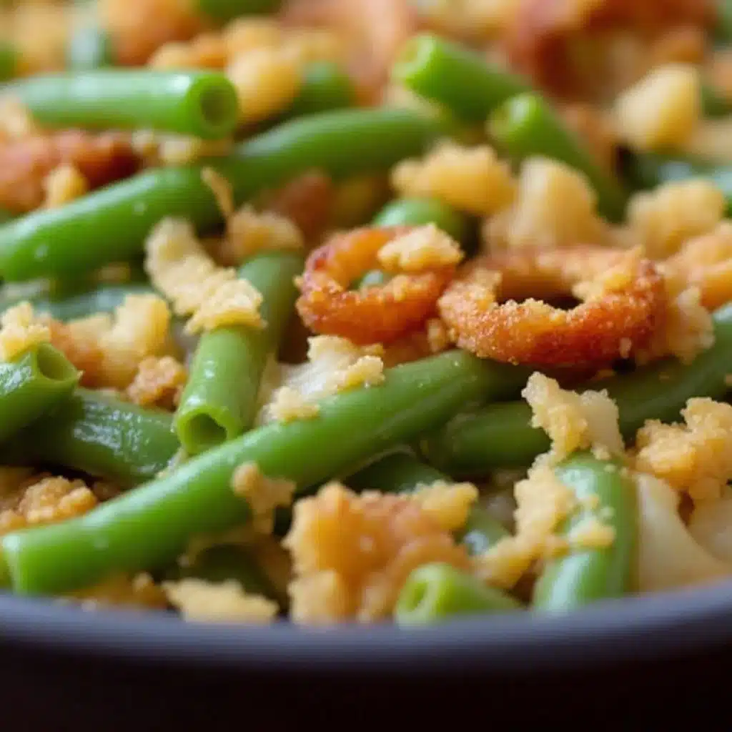 crispy green bean casserole - featured image