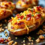 crispy loaded baked potato skins - featured image