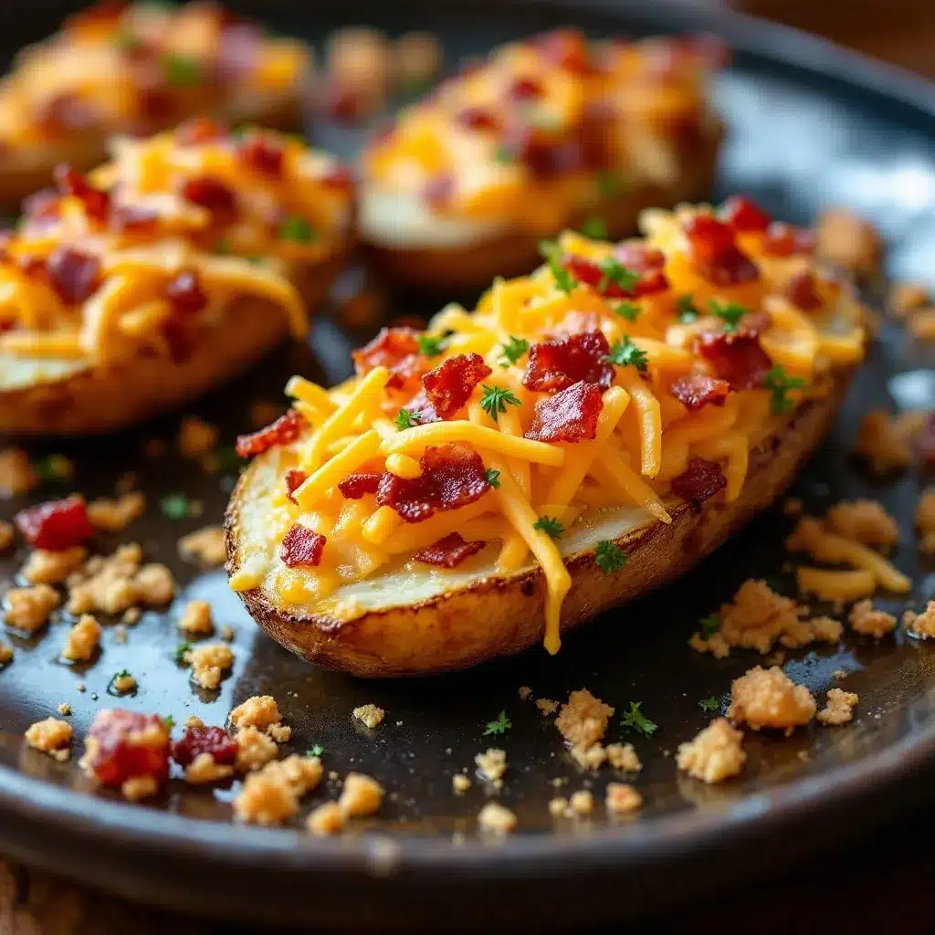 crispy loaded baked potato skins preparation steps