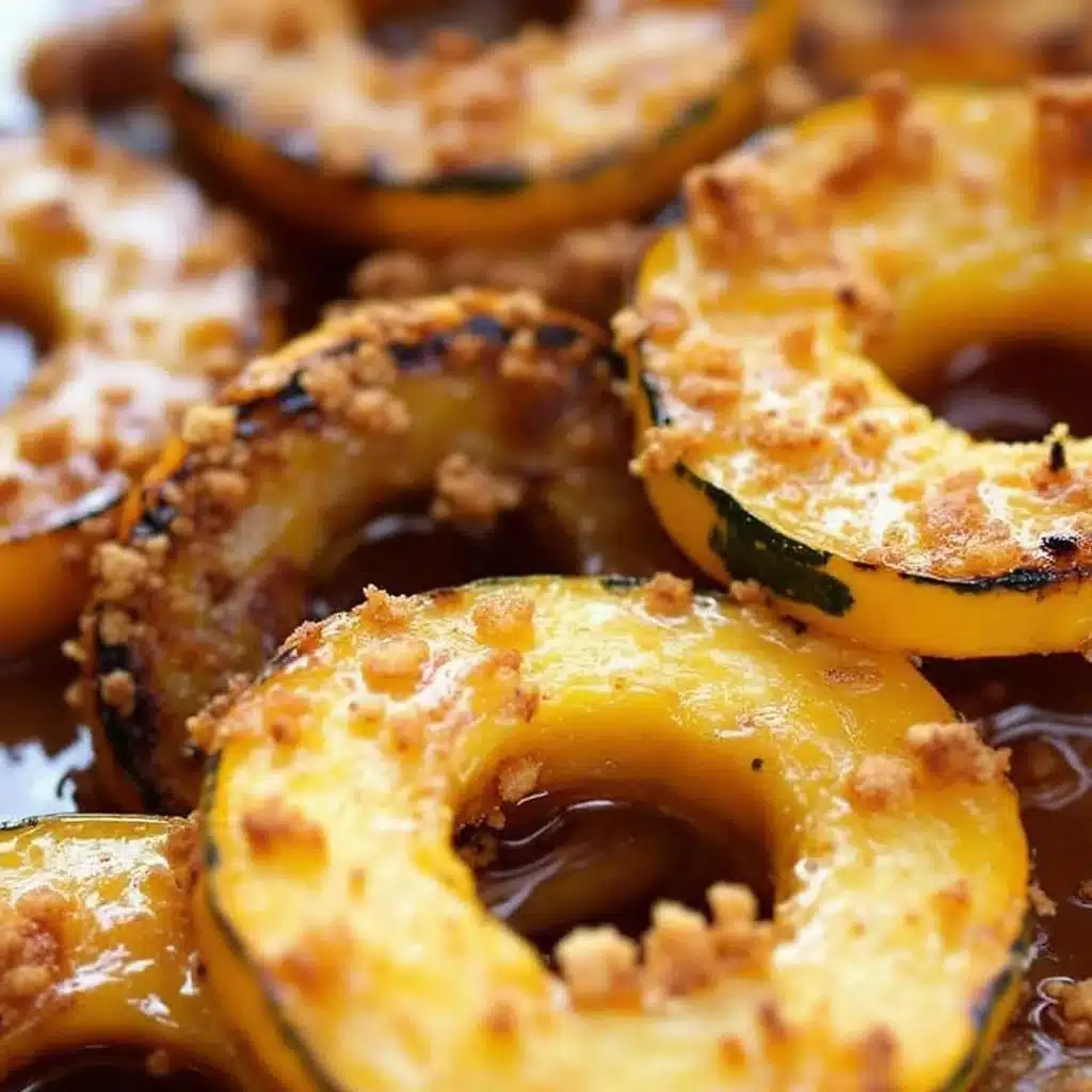 crispy maple glazed delicata squash rings - featured image