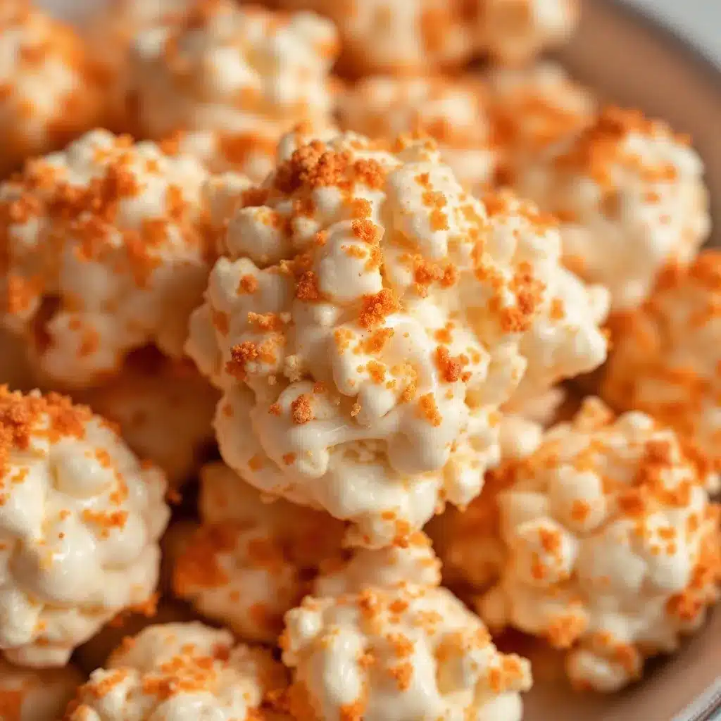 Crispy Orange Mummy Popcorn Balls preparation steps