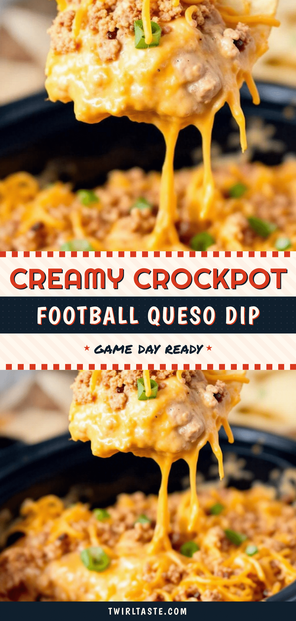 crockpot football queso dip with ground turkey recipe