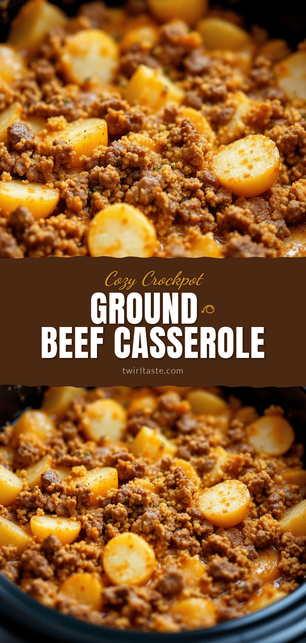 crockpot ground beef and potato casserole recipe