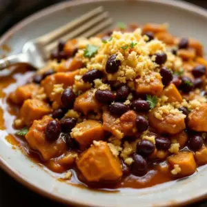 crockpot pumpkin chili with black beans - featured image