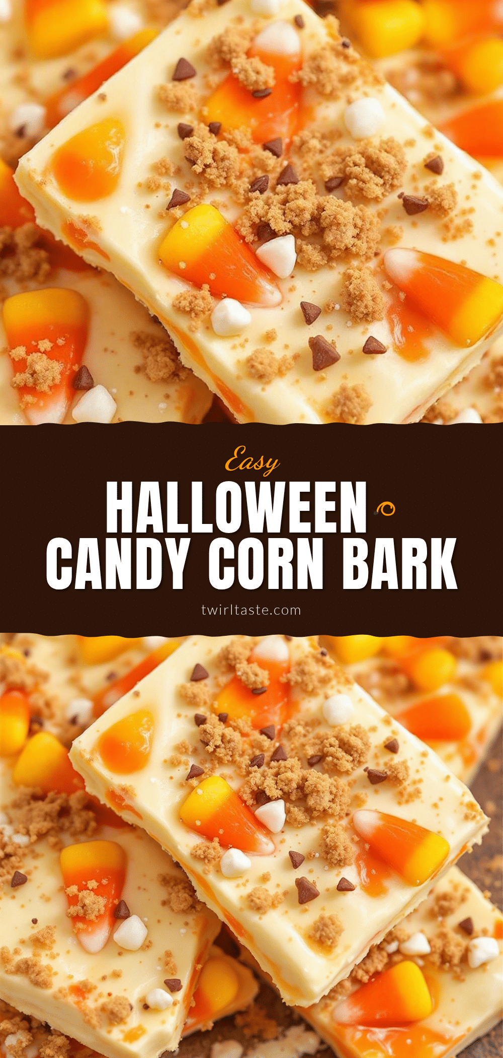 Easy Candy Corn Halloween Bark recipe