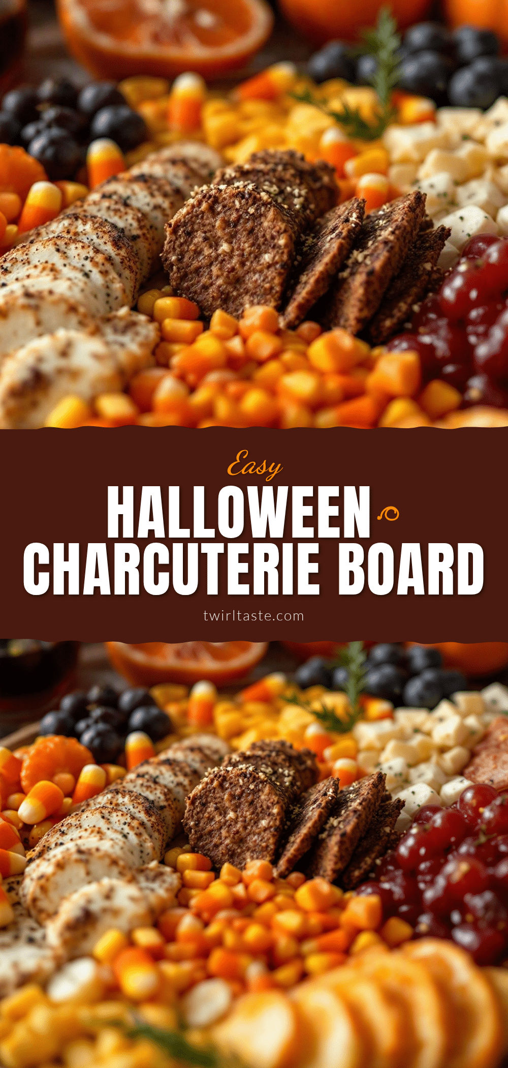 easy halloween charcuterie board with candy corn recipe