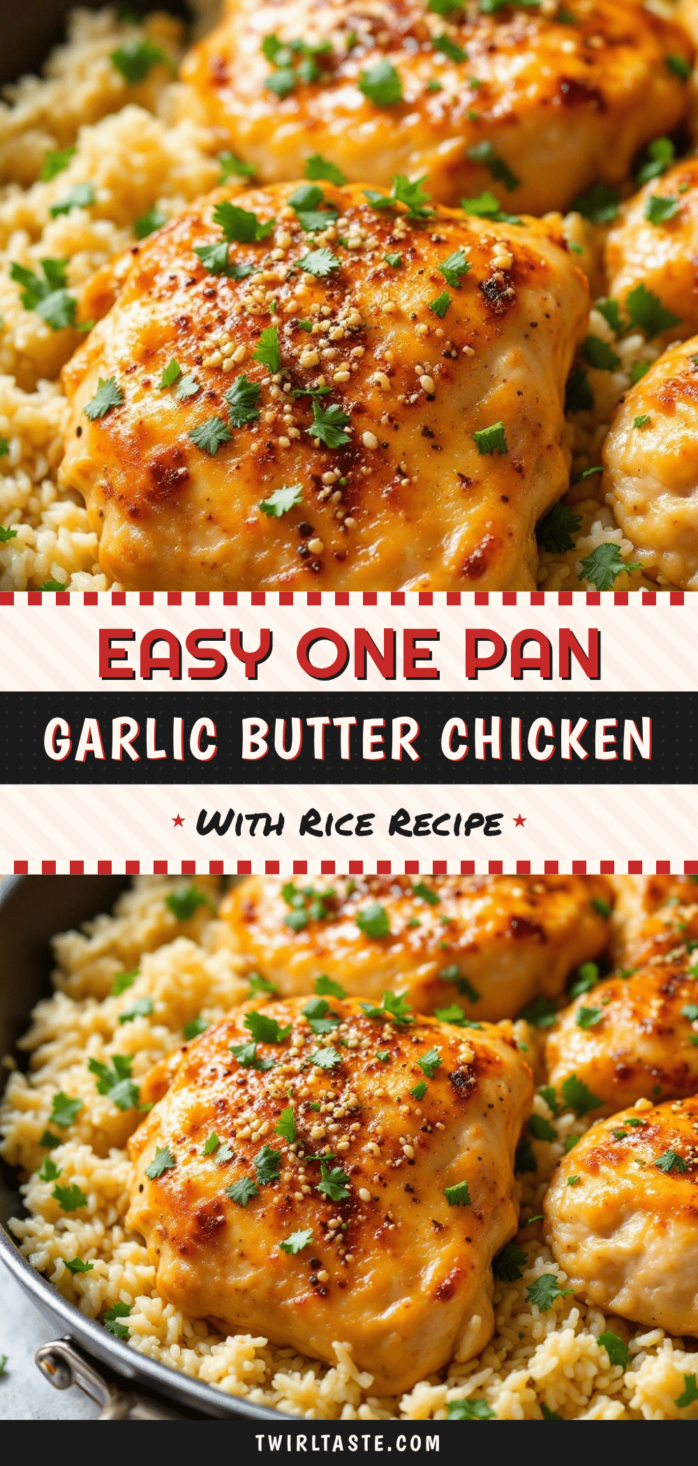 easy one-pan garlic butter chicken thighs with rice recipe