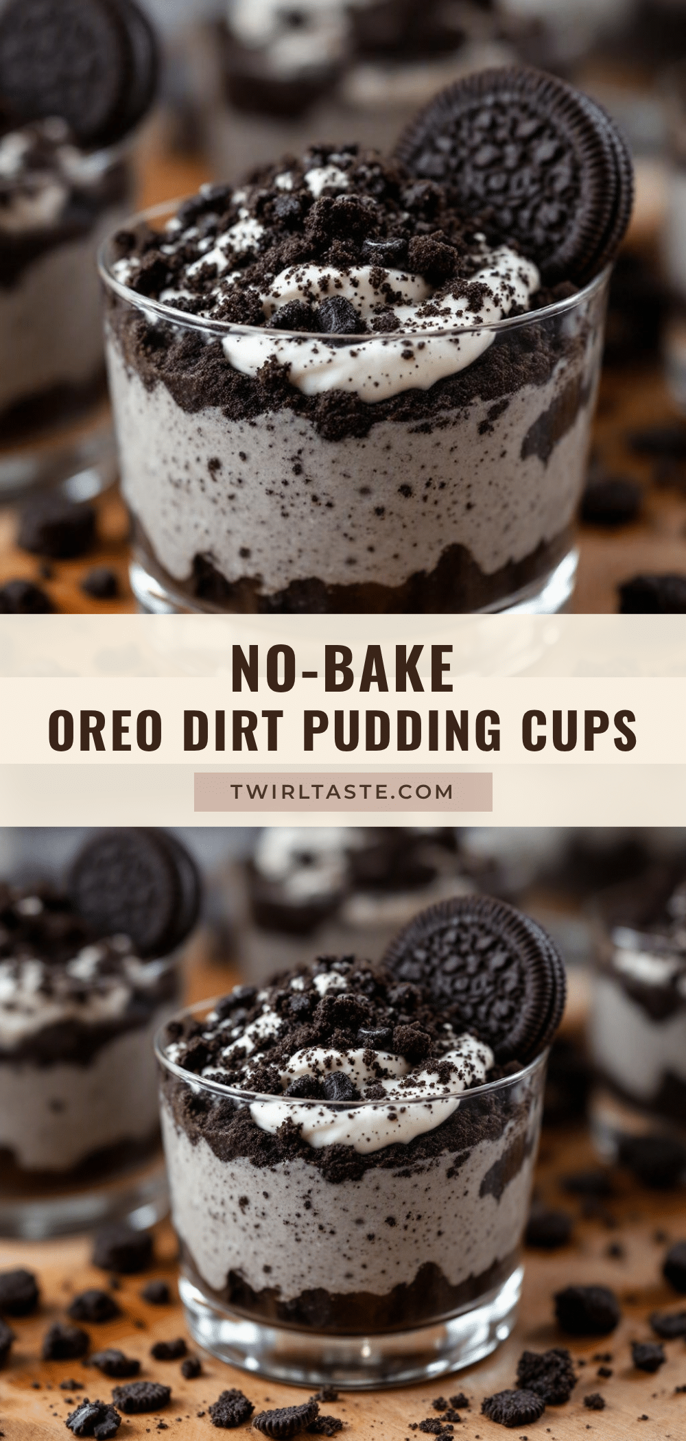 Easy Oreo Dirt Pudding Cups recipe