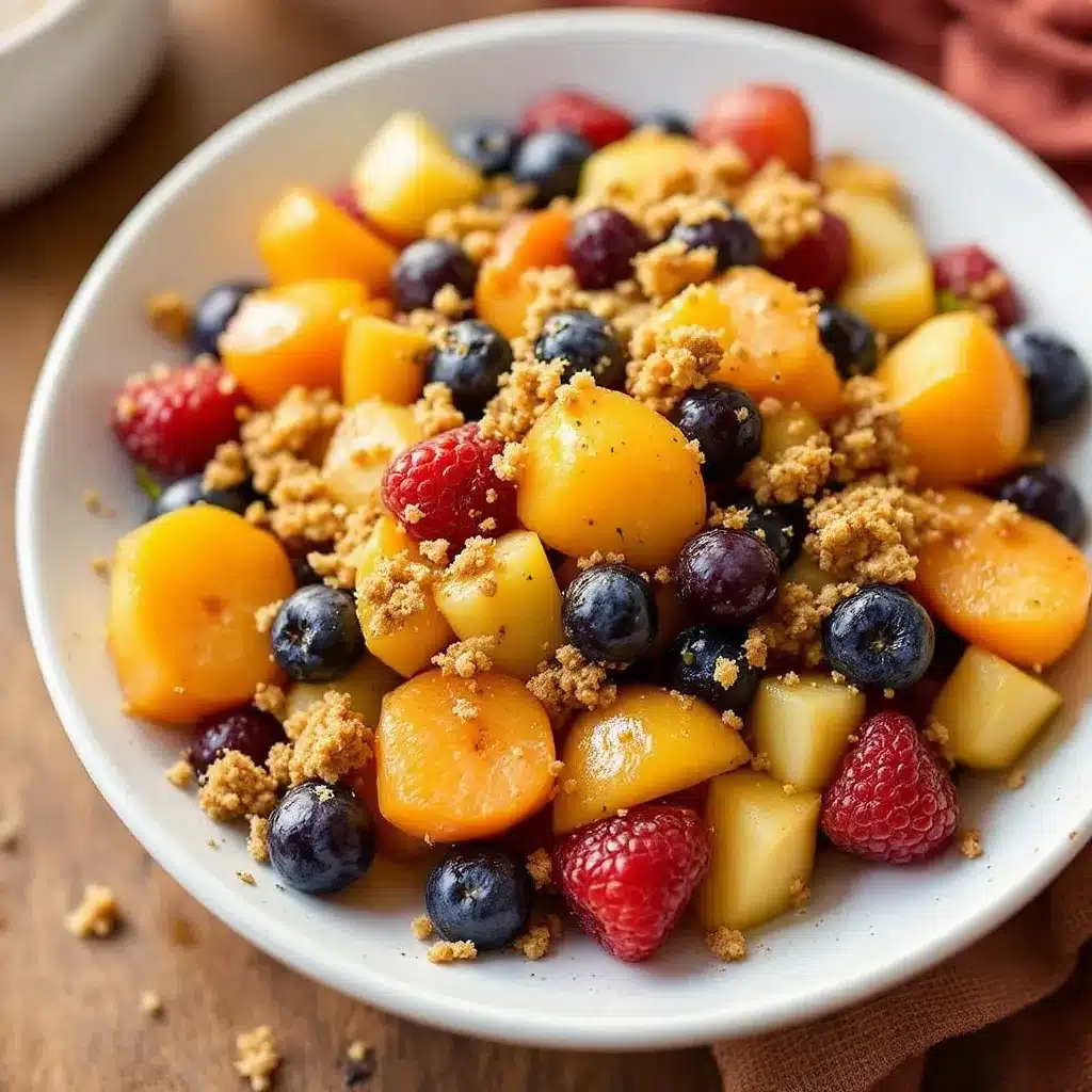 fresh autumn harvest fruit salad preparation steps