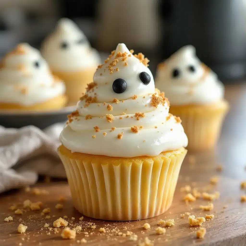 ghost vanilla cupcakes preparation steps