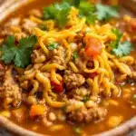 ground turkey taco soup - featured image