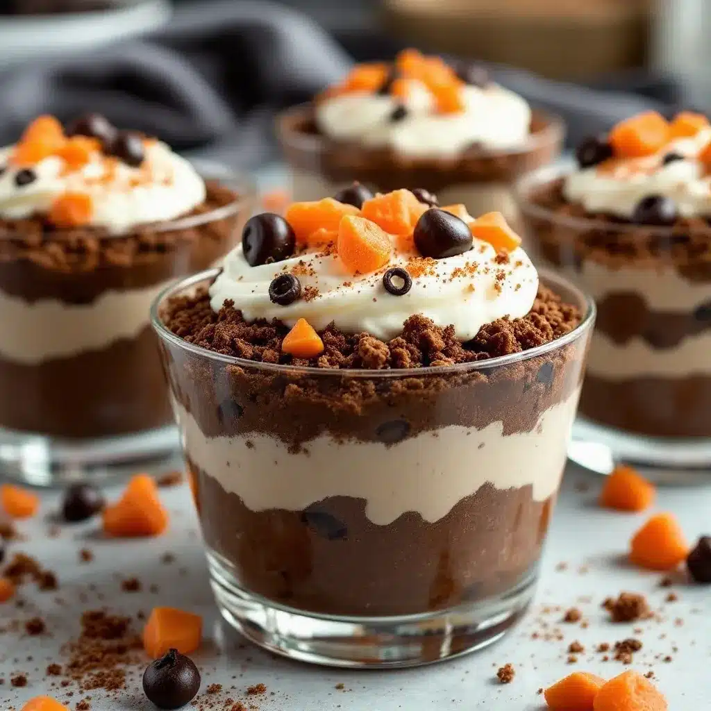 halloween dirt cup parfaits preparation steps