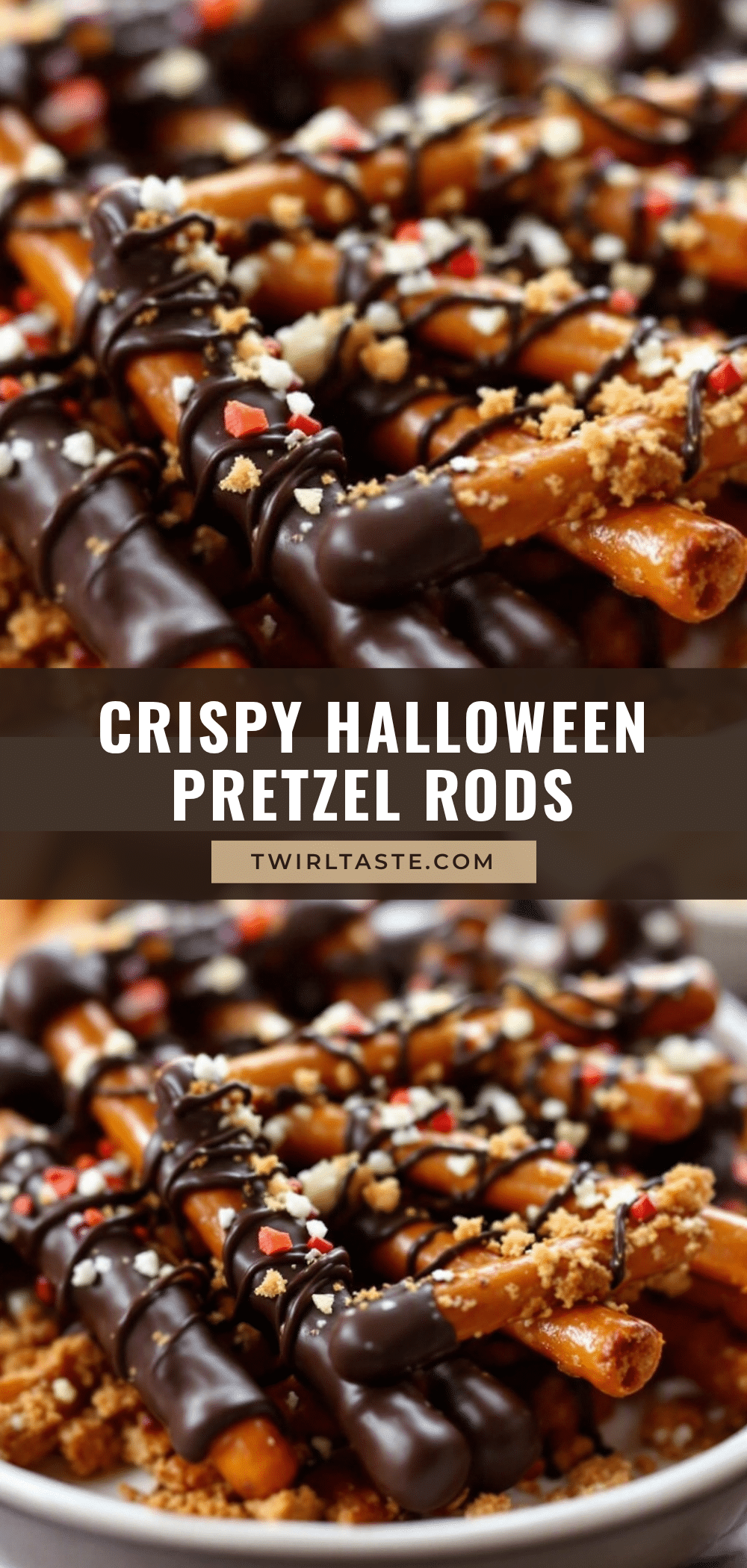 Halloween Pretzel Rods recipe