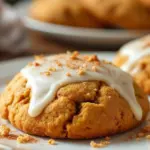 iced pumpkin snickerdoodle cookies - featured image