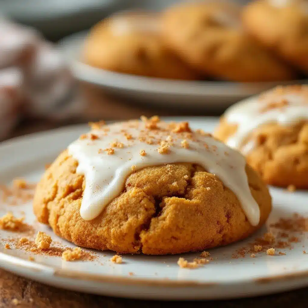 iced pumpkin snickerdoodle cookies preparation steps