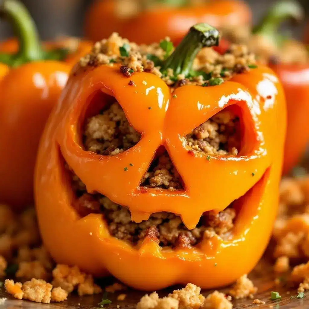 Jack-o-Lantern Stuffed Peppers - featured image
