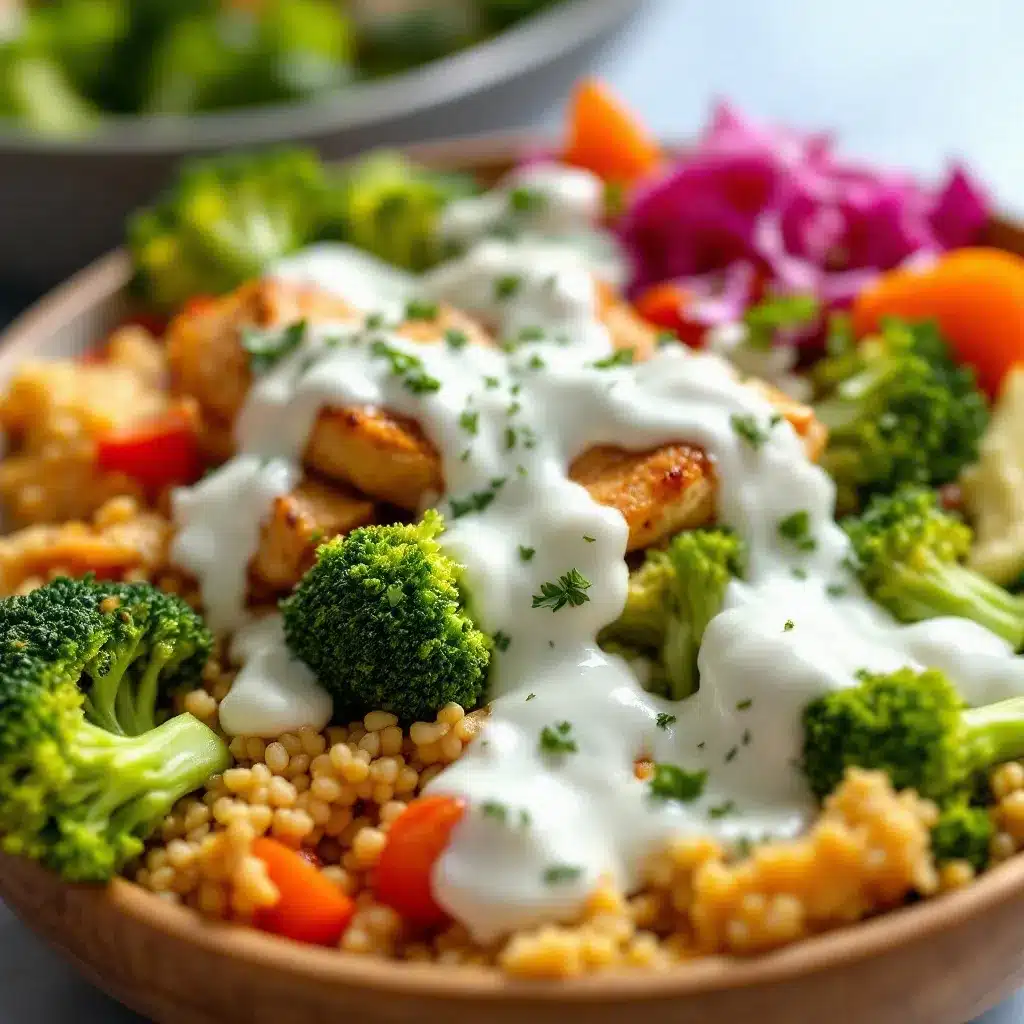meal prep chicken and broccoli bowls preparation steps