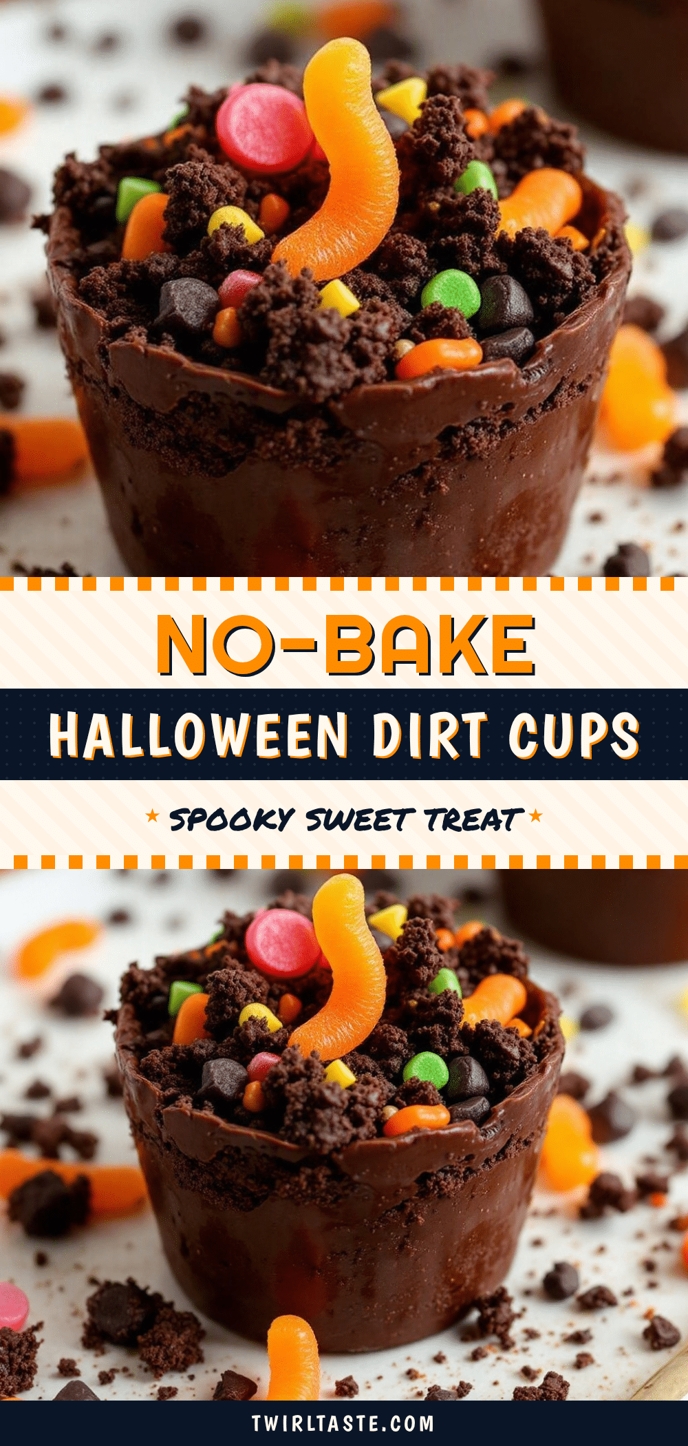 no-bake halloween dirt cups recipe